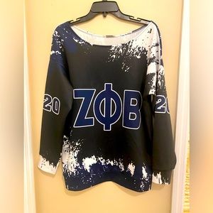Zeta Phi Beta Sorority, Inc. Off the shoulder jersey